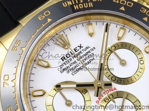 MiroTime 0117 Minimalist DAYTONA 116518 APSF 1:1 BEST EDITION WHITE DIAL ON OYSTERFLEX RUBBER STRAP SH 1781